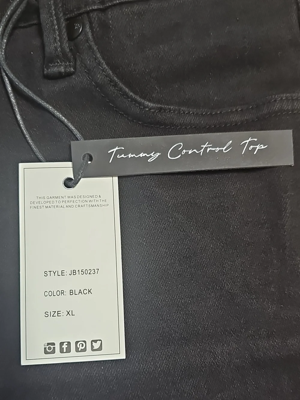 NWT Judy Blue High Waist Tummy Control Black Denim Shorts Size XL